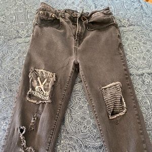 Disturbia Grey Black Skinny Jean